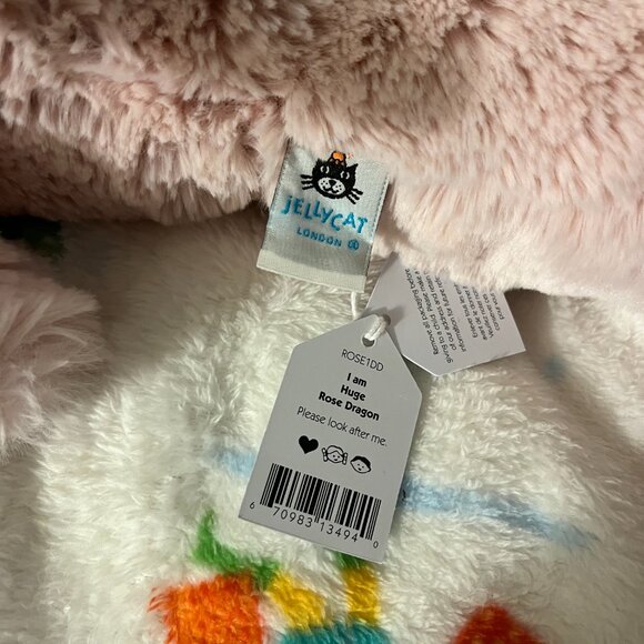 BNWT HUGE Jellycat Rose Dragon - Picture 5 of 8